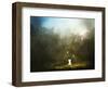 Painting of Kitten Playing with Fairy on Green Grass-Archv-Framed Art Print