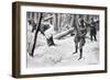 Painting of Lewis and Clark Attacked by Bears-Alfred Russell-Framed Giclee Print