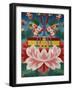 Painting of Lotus Flower, Sword of Knowledge and Sacred Text, Kopan Monastery, Kathmandu-Godong-Framed Photographic Print