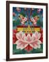 Painting of Lotus Flower, Sword of Knowledge and Sacred Text, Kopan Monastery, Kathmandu-Godong-Framed Photographic Print