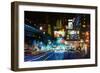 Painting of Modern Urban City at Night,Illustration-Tithi Luadthong-Framed Art Print