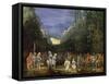 Painting of Mountain Landscape with Return of Jephthah-Pieter Schoubroeck-Framed Stretched Canvas