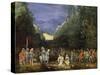 Painting of Mountain Landscape with Return of Jephthah-Pieter Schoubroeck-Stretched Canvas