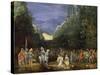 Painting of Mountain Landscape with Return of Jephthah-Pieter Schoubroeck-Stretched Canvas