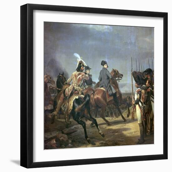 Painting of Napoleon at the Battle of Jena, 19th Century-Horace Vernet-Framed Premium Giclee Print