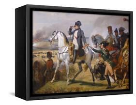 Painting of Napoleon in Hall of Battles, Versailles, France-Lisa S. Engelbrecht-Framed Stretched Canvas