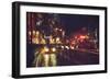 Painting of Night Street with Colorful Lights-Tithi Luadthong-Framed Art Print