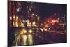 Painting of Night Street with Colorful Lights-Tithi Luadthong-Mounted Art Print