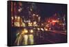 Painting of Night Street with Colorful Lights-Tithi Luadthong-Framed Stretched Canvas