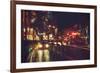 Painting of Night Street with Colorful Lights-Tithi Luadthong-Framed Art Print