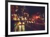 Painting of Night Street with Colorful Lights-Tithi Luadthong-Framed Art Print