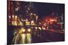 Painting of Night Street with Colorful Lights-Tithi Luadthong-Mounted Art Print