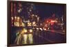 Painting of Night Street with Colorful Lights-Tithi Luadthong-Framed Art Print