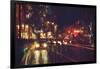 Painting of Night Street with Colorful Lights-Tithi Luadthong-Framed Art Print