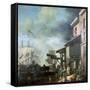 Painting of Old Custom House Quay, 18th Century-Samuel Scott-Framed Stretched Canvas