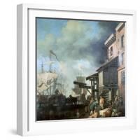 Painting of Old Custom House Quay, 18th Century-Samuel Scott-Framed Giclee Print