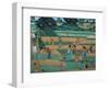 Painting of People Harvesting in Rice Fields, Neka Museum, Ubud, Island of Bali, Indonesia-Bruno Barbier-Framed Photographic Print