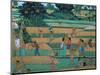 Painting of People Harvesting in Rice Fields, Neka Museum, Ubud, Island of Bali, Indonesia-Bruno Barbier-Mounted Photographic Print