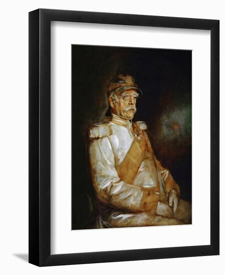 Painting of Prince Otto von Bismarck dressed in his uniform and wearing a Prussian helmet.-Vernon Lewis Gallery-Framed Art Print