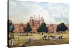 Painting of Red Fort, 19th Century, Archaeological Museum, Red Fort, Delhi, India, Asia-Peter Barritt-Stretched Canvas