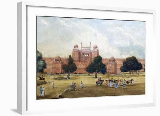 Painting of Red Fort, 19th Century, Archaeological Museum, Red Fort, Delhi, India, Asia-Peter Barritt-Framed Photographic Print