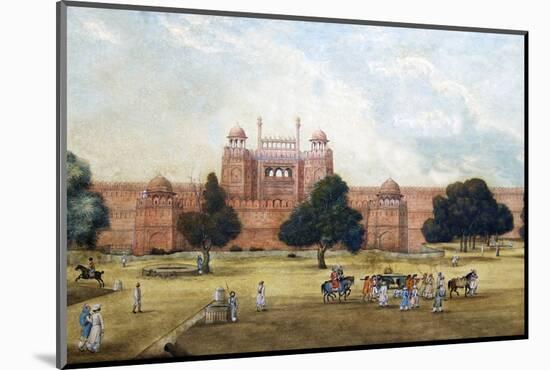 Painting of Red Fort, 19th Century, Archaeological Museum, Red Fort, Delhi, India, Asia-Peter Barritt-Mounted Photographic Print