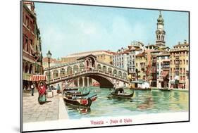 Painting of Rialto Bridge, Venice, Italy-null-Mounted Art Print