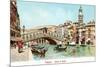 Painting of Rialto Bridge, Venice, Italy-null-Mounted Art Print