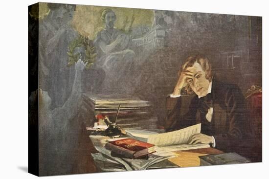 Painting of Robert Schumann-null-Stretched Canvas