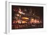 Painting of Shopping Street City with Colorful Nightlife,Illustration-Tithi Luadthong-Framed Premium Giclee Print