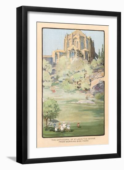 Painting of St. John the Divine Cathedral, New York City-null-Framed Art Print