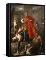 Painting of St. Martin Sharing His Coat, St. Gatien Cathedral, Tours, Indre-Et-Loire-Godong-Framed Stretched Canvas