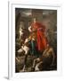 Painting of St. Martin Sharing His Coat, St. Gatien Cathedral, Tours, Indre-Et-Loire-Godong-Framed Premium Photographic Print