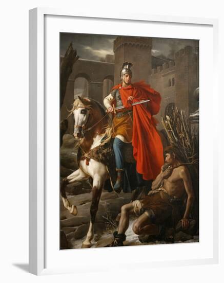 Painting of St. Martin Sharing His Coat, St. Gatien Cathedral, Tours, Indre-Et-Loire-Godong-Framed Photographic Print