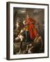 Painting of St. Martin Sharing His Coat, St. Gatien Cathedral, Tours, Indre-Et-Loire-Godong-Framed Photographic Print