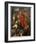 Painting of St. Martin Sharing His Coat, St. Gatien Cathedral, Tours, Indre-Et-Loire-Godong-Framed Premium Photographic Print