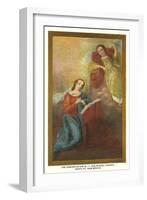 Painting of the Annunciation, San Miguel Church, Santa Fe, New Mexico-null-Framed Art Print