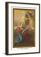 Painting of the Annunciation, San Miguel Church, Santa Fe, New Mexico-null-Framed Art Print