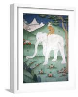 Painting of the Four Harmonious Friends in Buddhism, Elephant, Monkey, Rabbit and Partridge, Inside-Lee Frost-Framed Photographic Print