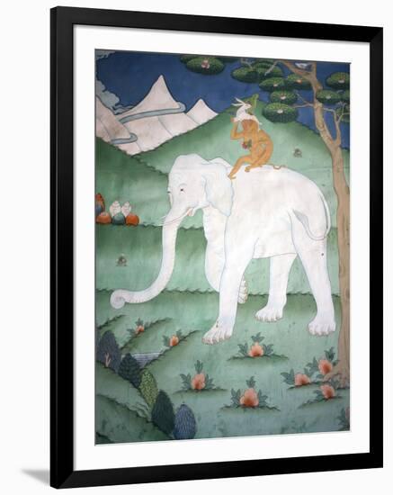 Painting of the Four Harmonious Friends in Buddhism, Elephant, Monkey, Rabbit and Partridge, Inside-Lee Frost-Framed Photographic Print