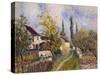 Painting of the French Countryside by Alfred Sisley-Geoffrey Clements-Stretched Canvas