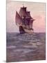 Painting of the Mayflower, Ship That Carried Pilgrims from England to New England Shore of America-null-Mounted Photographic Print