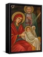 Painting of the Nativity, St. Anthony Coptic Church, Jerusalem, Israel, Middle East-Godong-Framed Stretched Canvas