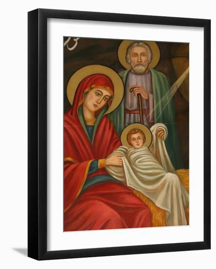 Painting of the Nativity, St. Anthony Coptic Church, Jerusalem, Israel, Middle East-Godong-Framed Photographic Print