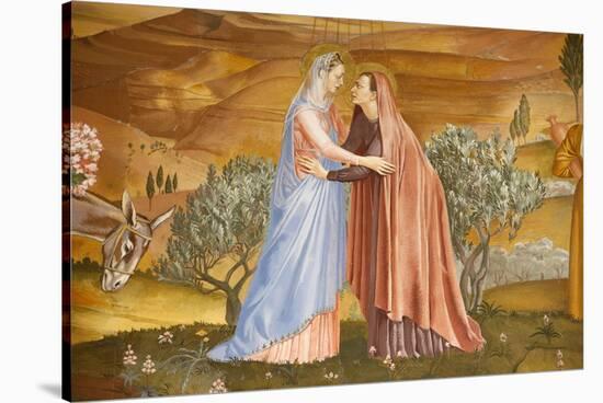 Painting of the Visitation in the Visitation church in Ein Kerem-Godong-Stretched Canvas