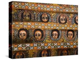 Painting of the Winged Heads of 80 Ethiopian Cherubs, Debre Berhan Selassie Church, Ethiopia-Gavin Hellier-Stretched Canvas