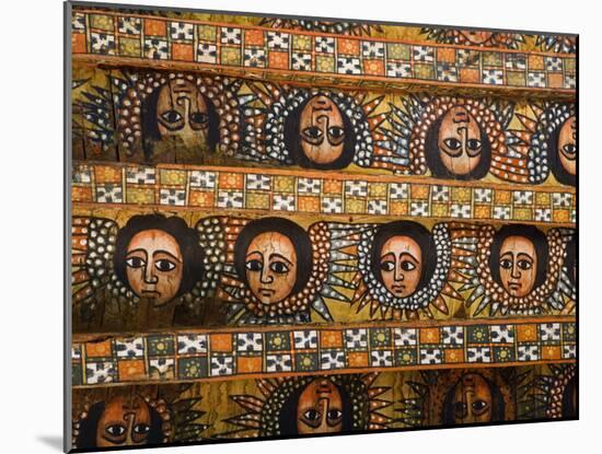 Painting of the Winged Heads of 80 Ethiopian Cherubs, Debre Berhan Selassie Church, Ethiopia-Gavin Hellier-Mounted Photographic Print