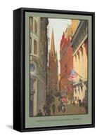 Painting of Trinity Church, Wall Street, New York City-null-Framed Stretched Canvas