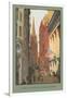 Painting of Trinity Church, Wall Street, New York City-null-Framed Art Print