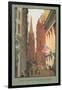 Painting of Trinity Church, Wall Street, New York City-null-Framed Art Print